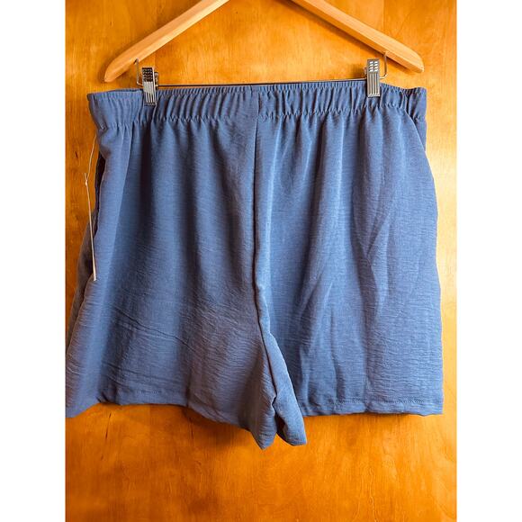 Just Be Women's Blue Shorts Drawstring Tie in Front Lightweight Material Size 3x - Picture 3 of 8